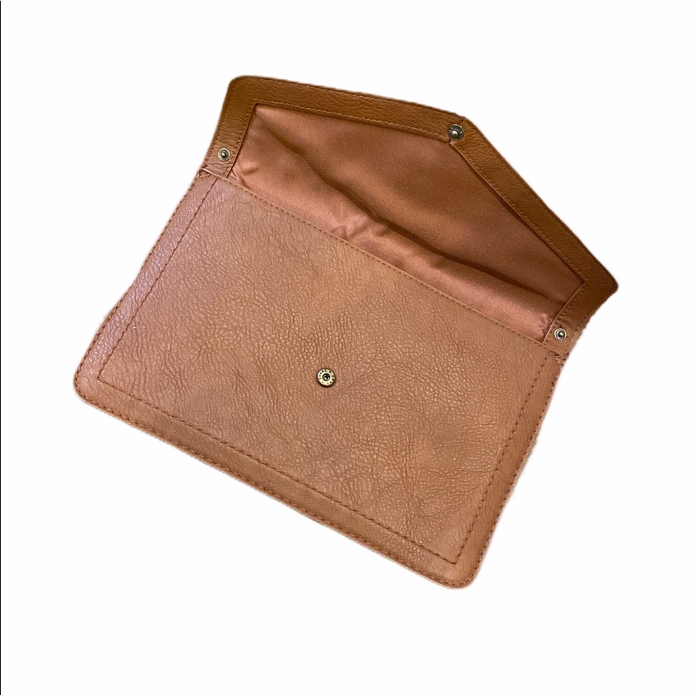 Universal Thread Trendy Medium Red Brown Clutch - image 3